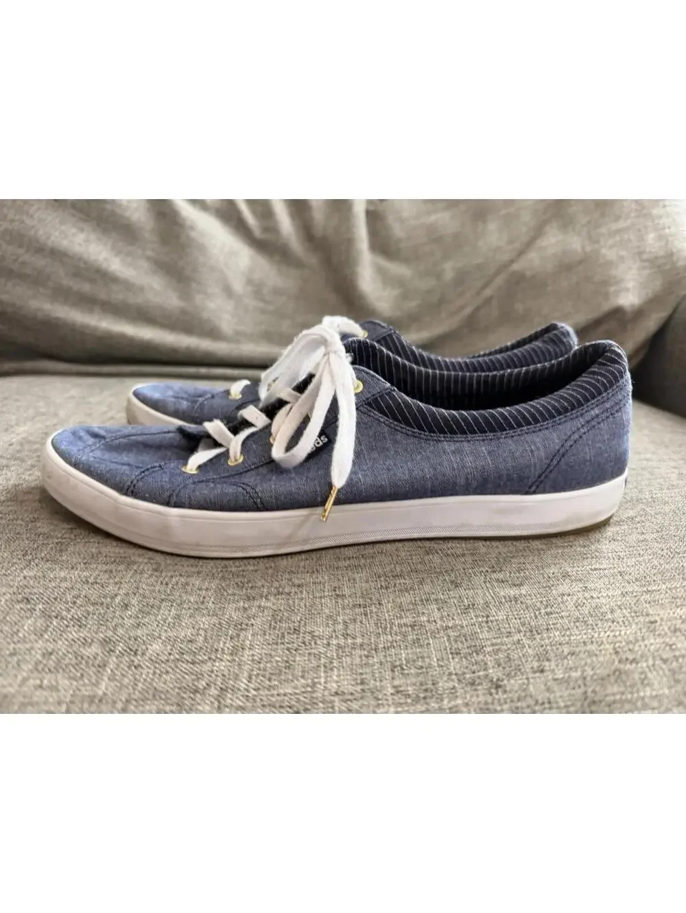 Keds Center Chambray Sneakers Womens Size 11 Denim Lace Up WF59957